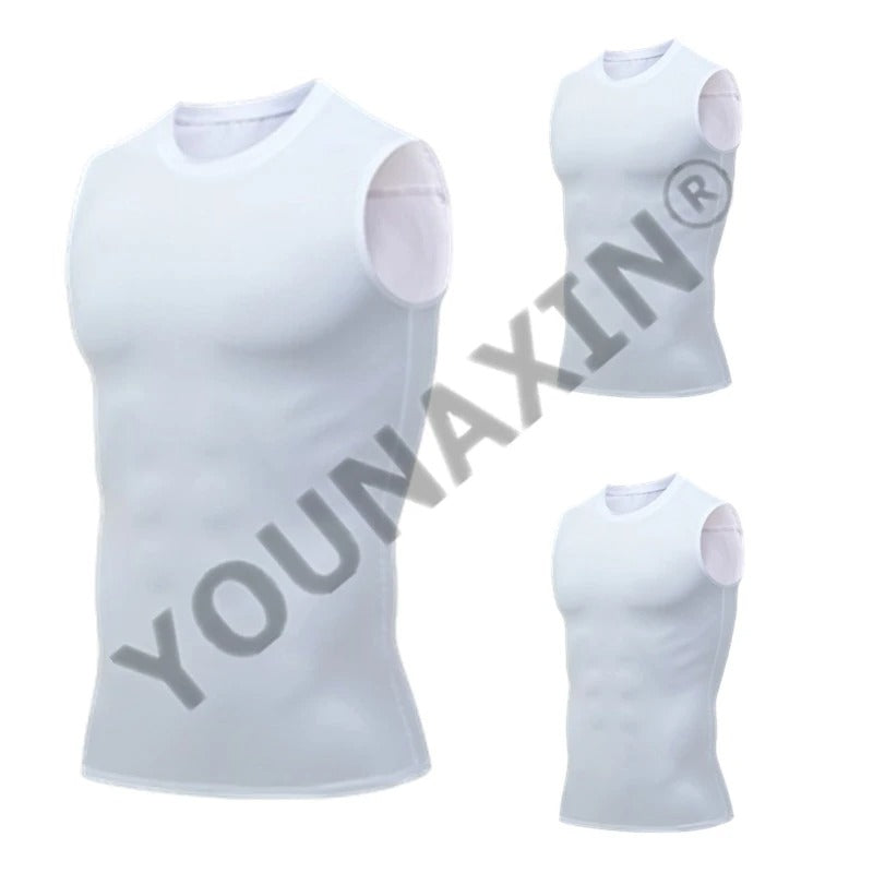 Haut de Compression - GymSleevelessShirt™ - Noir Néon