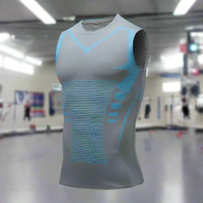 Haut de Compression - GymSleevelessShirt™ - Gris Néon