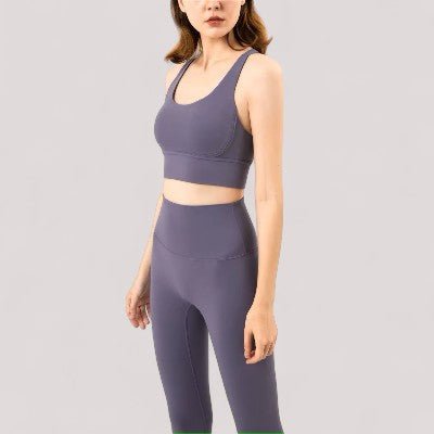 Combinaison Sport Femme - WomenFitnessSet™ - Mauve Gris