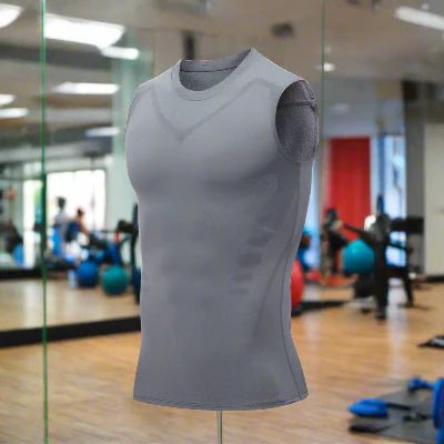 Haut de Compression - GymSleevelessShirt™ - Gris