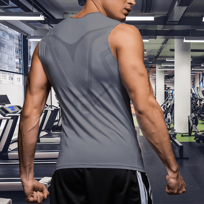 Haut de Compression - GymSleevelessShirt™ - Gris