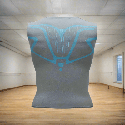 Haut de Compression - GymSleevelessShirt™ - Gris Néon