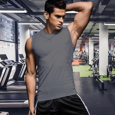 Haut de Compression - GymSleevelessShirt™ - Gris